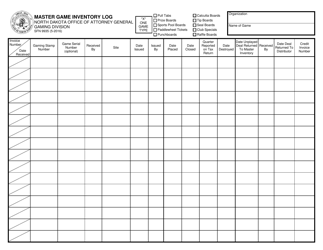 Document preview: Form SFN9935 Master Game Inventory Log - North Dakota