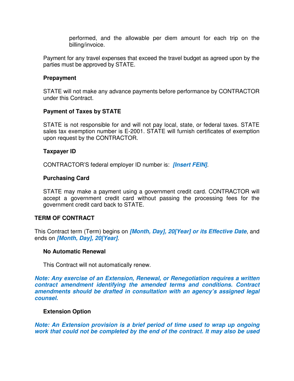 Personal Service Contract Template - North Dakota, Page 3