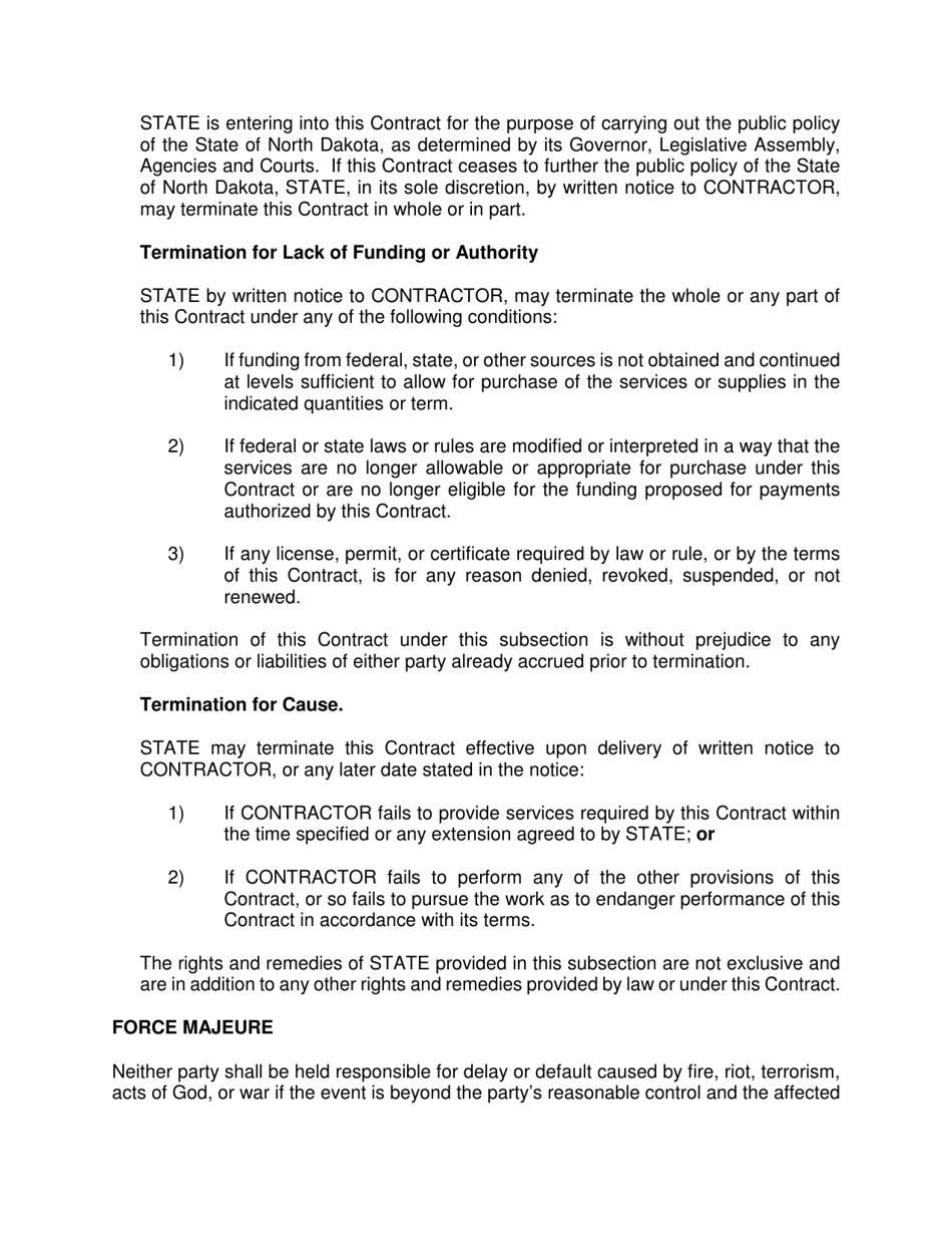 Personal Service Contract Template - North Dakota, Page 5