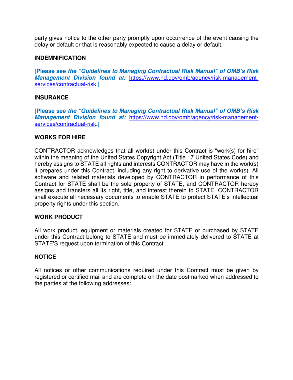 Personal Service Contract Template - North Dakota, Page 6