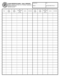 Form SFN50151 Cash Reserve Bank - Daily Report - North Dakota