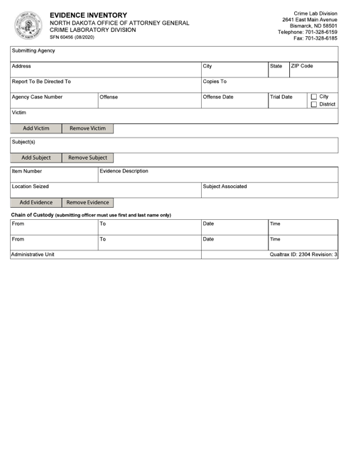 Form SFN60456  Printable Pdf