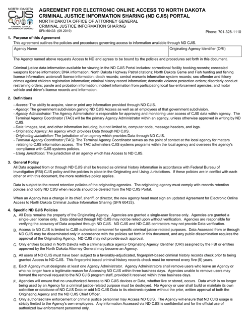 Form SFN60433  Printable Pdf