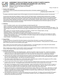 Form SFN60433 Agreement for Electronic Online Access to North Dakota Criminal Justice Information Sharing (Nd Cjis) Portal - North Dakota