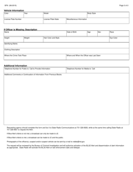 Form SFN60831 Request for Blue Alert - North Dakota, Page 2