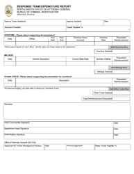 Document preview: Form SFN61618 Response Team Expenditure Report - North Dakota