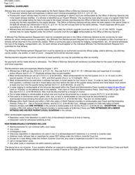Form SFN52850 Witness Fee Reimbursement Request - North Dakota, Page 2