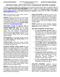 Form SFN9756 Application for Concealed Weapon License - North Dakota