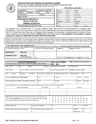 Form SFN9756 Application for Concealed Weapon License - North Dakota, Page 3