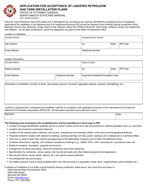 Form SFN52040  Printable Pdf