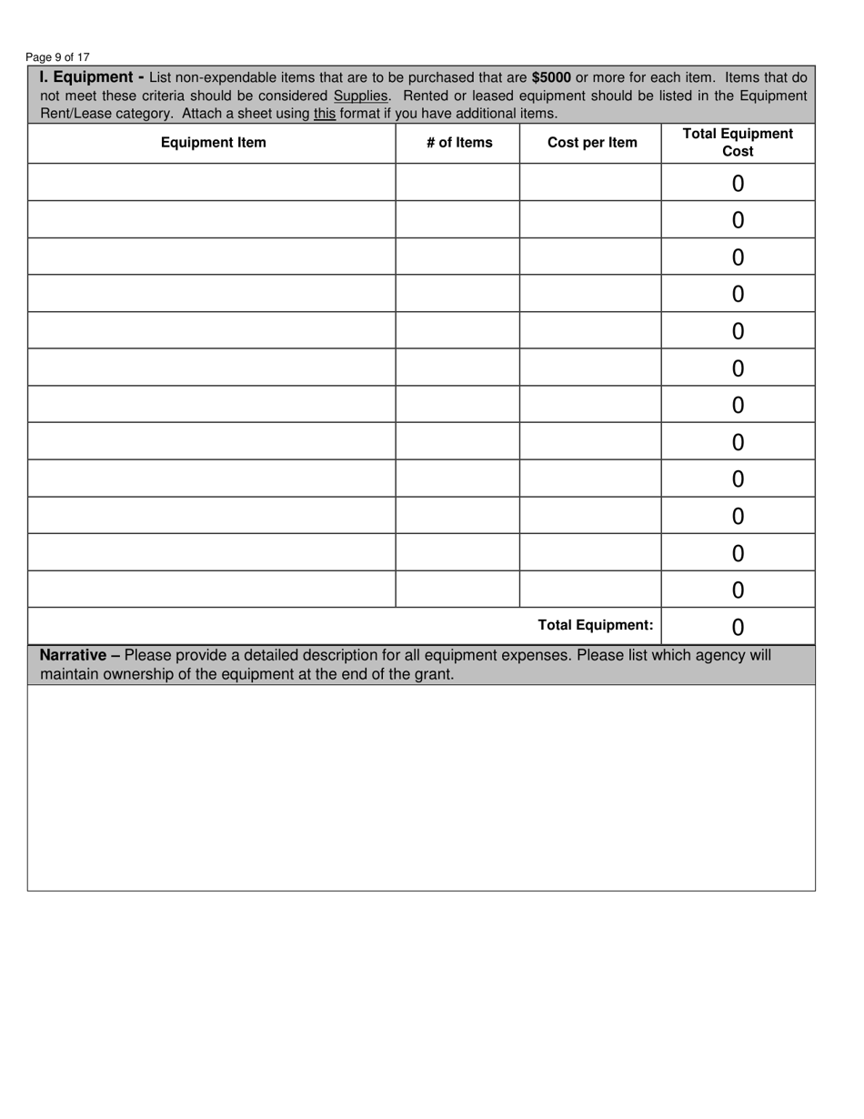 Jag and Lottery Grant Application - North Dakota, Page 9