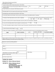 Form SFN52899 Application for Transient Merchant License - North Dakota, Page 2