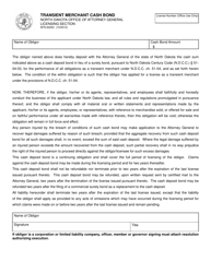 Document preview: Form SFN60253 Transient Merchant Cash Bond - North Dakota