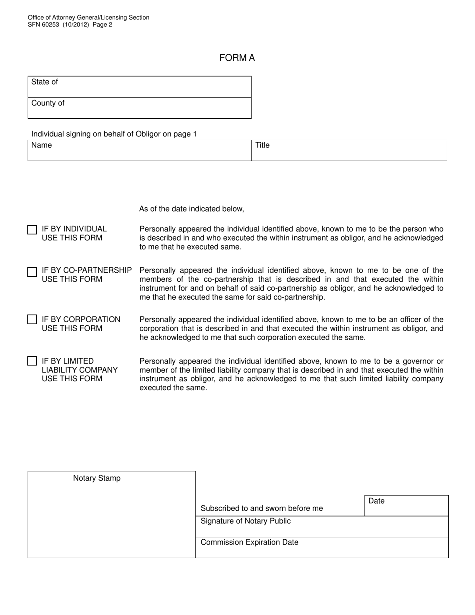 Form SFN60253 Transient Merchant Cash Bond - North Dakota, Page 2