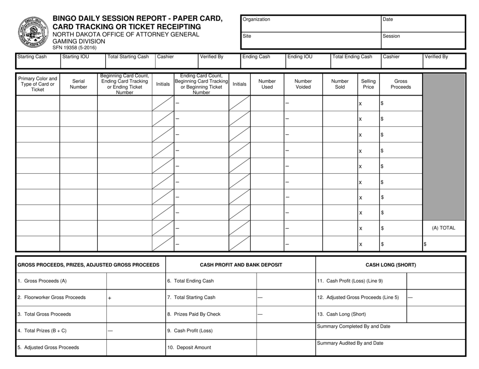 Form SFN19358 - Fill Out, Sign Online and Download Printable PDF, North ...