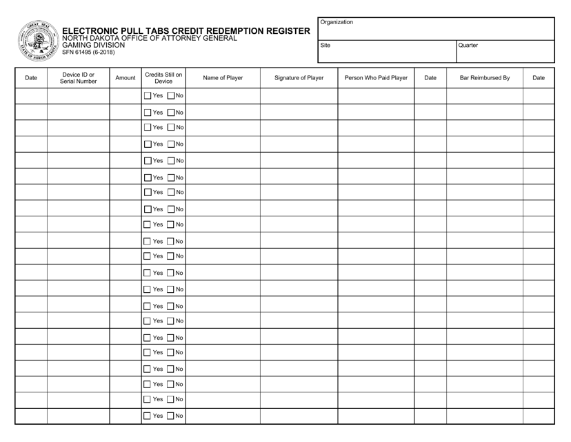 Form SFN61495  Printable Pdf