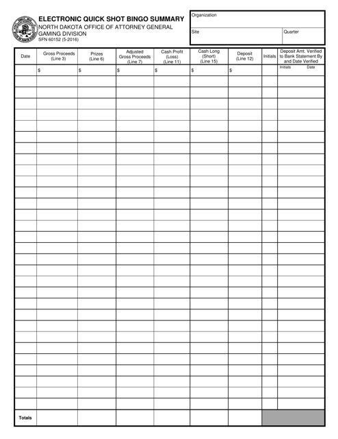 Form SFN60152  Printable Pdf