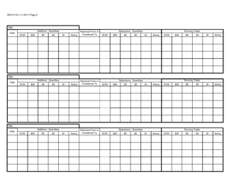 Form SFN51721 Paddlewheel Casino Chips Inventory Log - North Dakota, Page 2