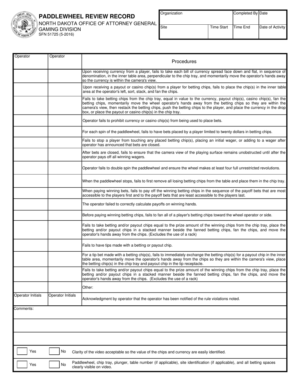 Form SFN51725 - Fill Out, Sign Online and Download Printable PDF, North ...