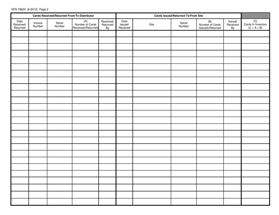 Form SFN18624 Download Printable PDF or Fill Online Bingo Master ...