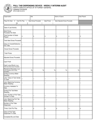 Form SFN51685 Pull Tab Dispensing Device - Weekly Interim Audit - North Dakota