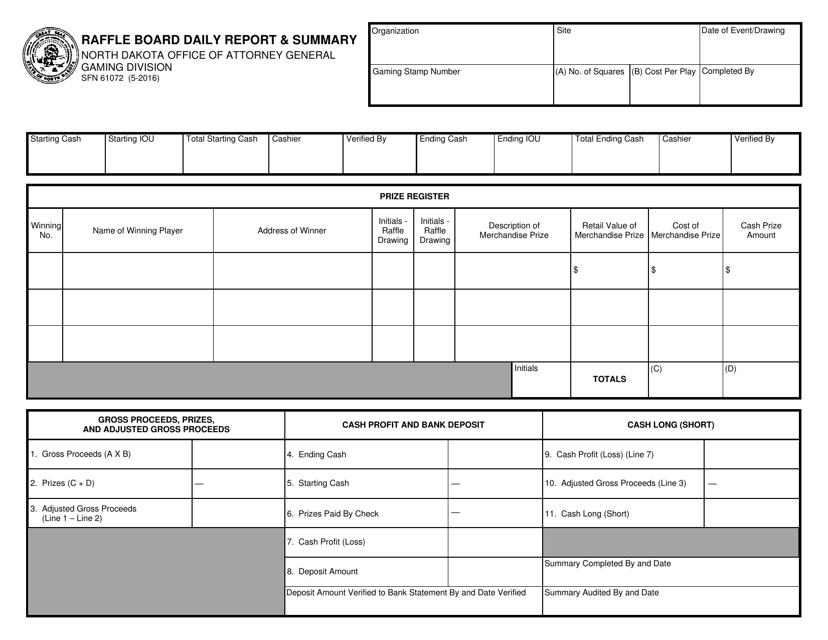 Form SFN61072  Printable Pdf