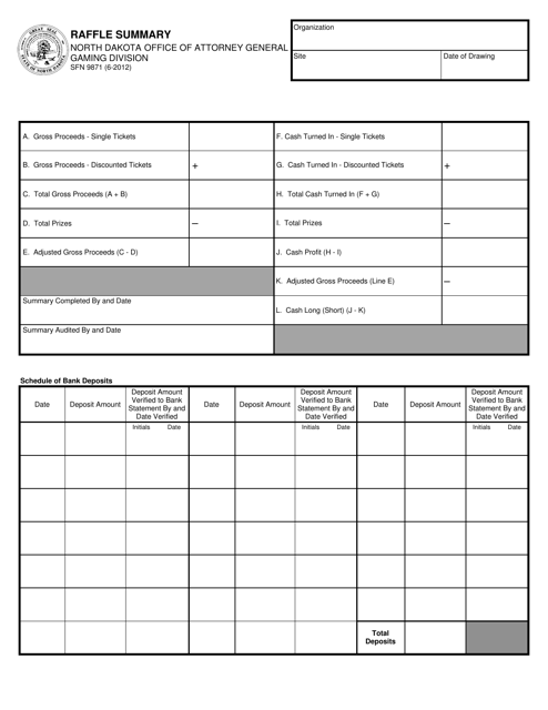 Form SFN9871  Printable Pdf