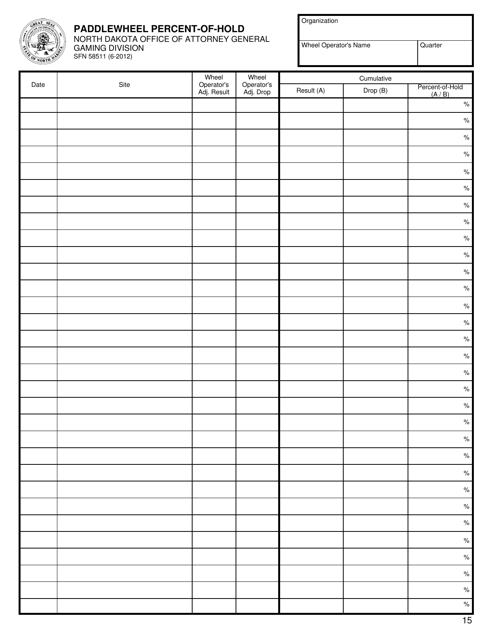 Form SFN58511  Printable Pdf