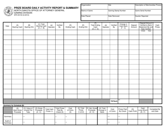 Document preview: Form SFN50154 Prize Board Daily Activity Report & Summary - North Dakota