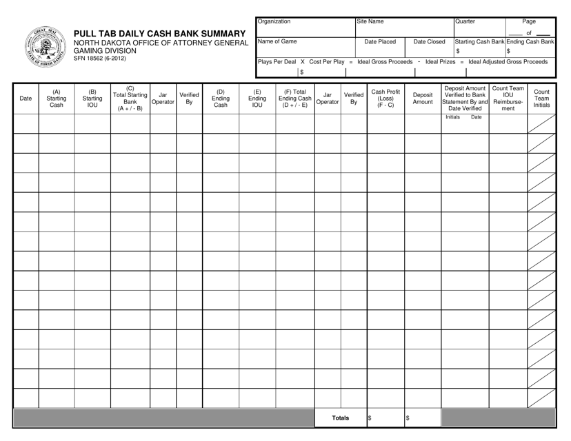 Form SFN18562  Printable Pdf