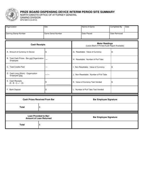 Form SFN58513  Printable Pdf