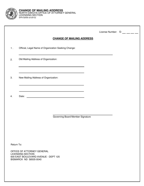 Form SFN52550  Printable Pdf