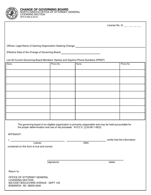 Form SFN51568  Printable Pdf