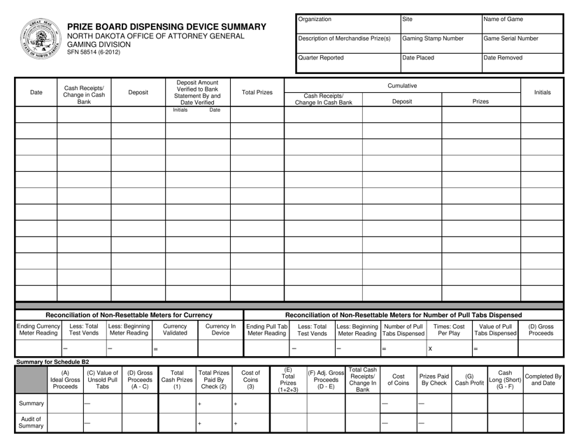 Form SFN58514  Printable Pdf