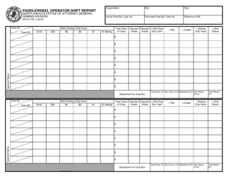 Document preview: Form SFN51722 Paddlewheel Operator Shift Report - North Dakota