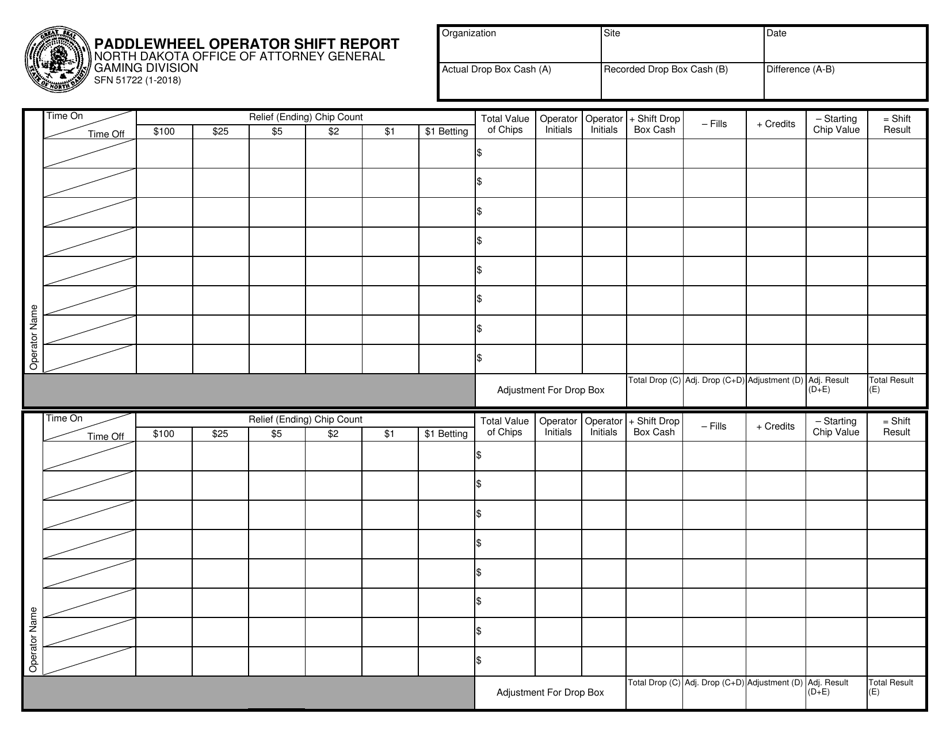 Form SFN51722 - Fill Out, Sign Online and Download Printable PDF, North ...