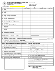Document preview: Form SFN9809 North Dakota Gaming Tax Return - North Dakota