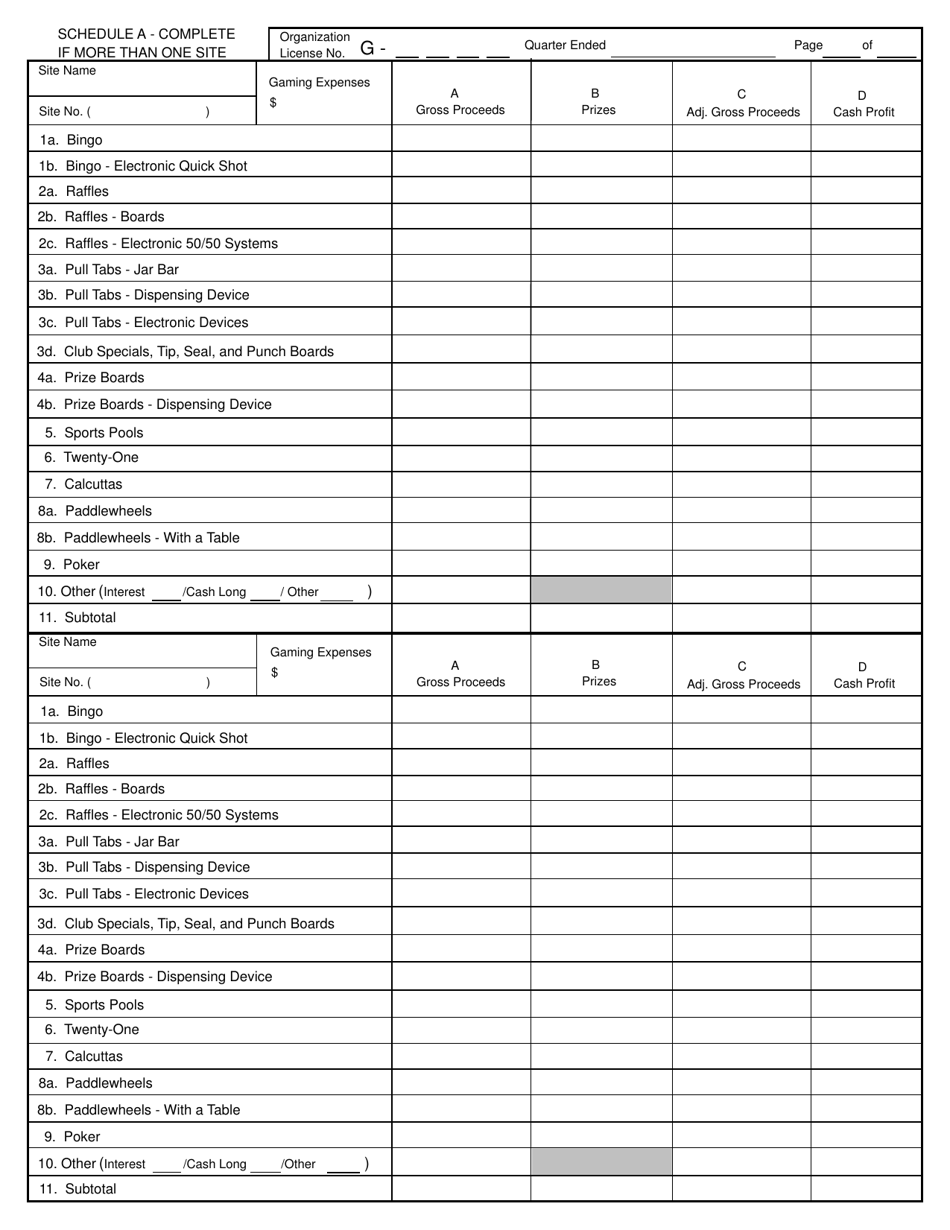 Form SFN9809 North Dakota Gaming Tax Return - North Dakota, Page 2