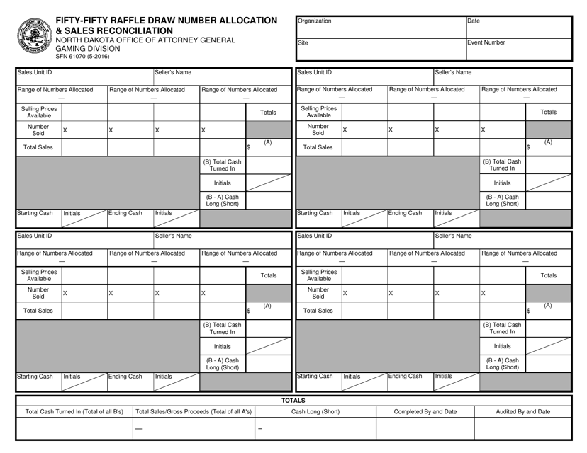 Form SFN61070  Printable Pdf