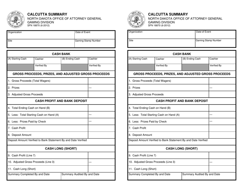 Form SFN18870  Printable Pdf