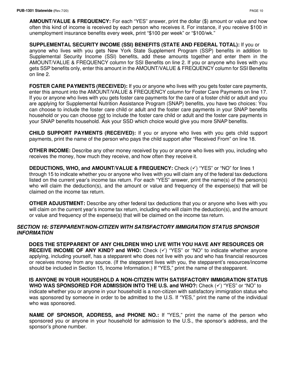 Instructions for Form LDSS-2921 New York State Application for Certain Benefits and Services - New York, Page 11