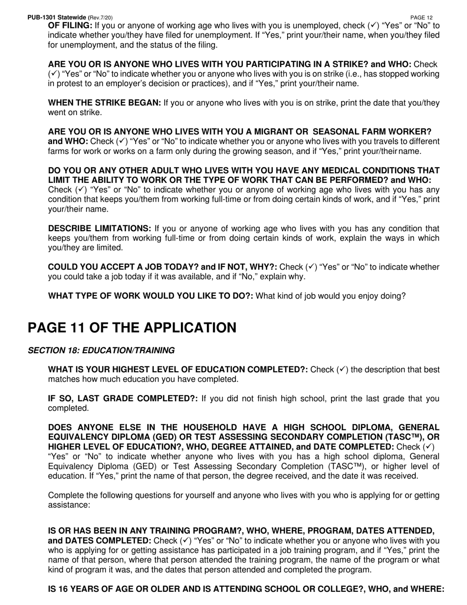 Instructions for Form LDSS-2921 New York State Application for Certain Benefits and Services - New York, Page 13
