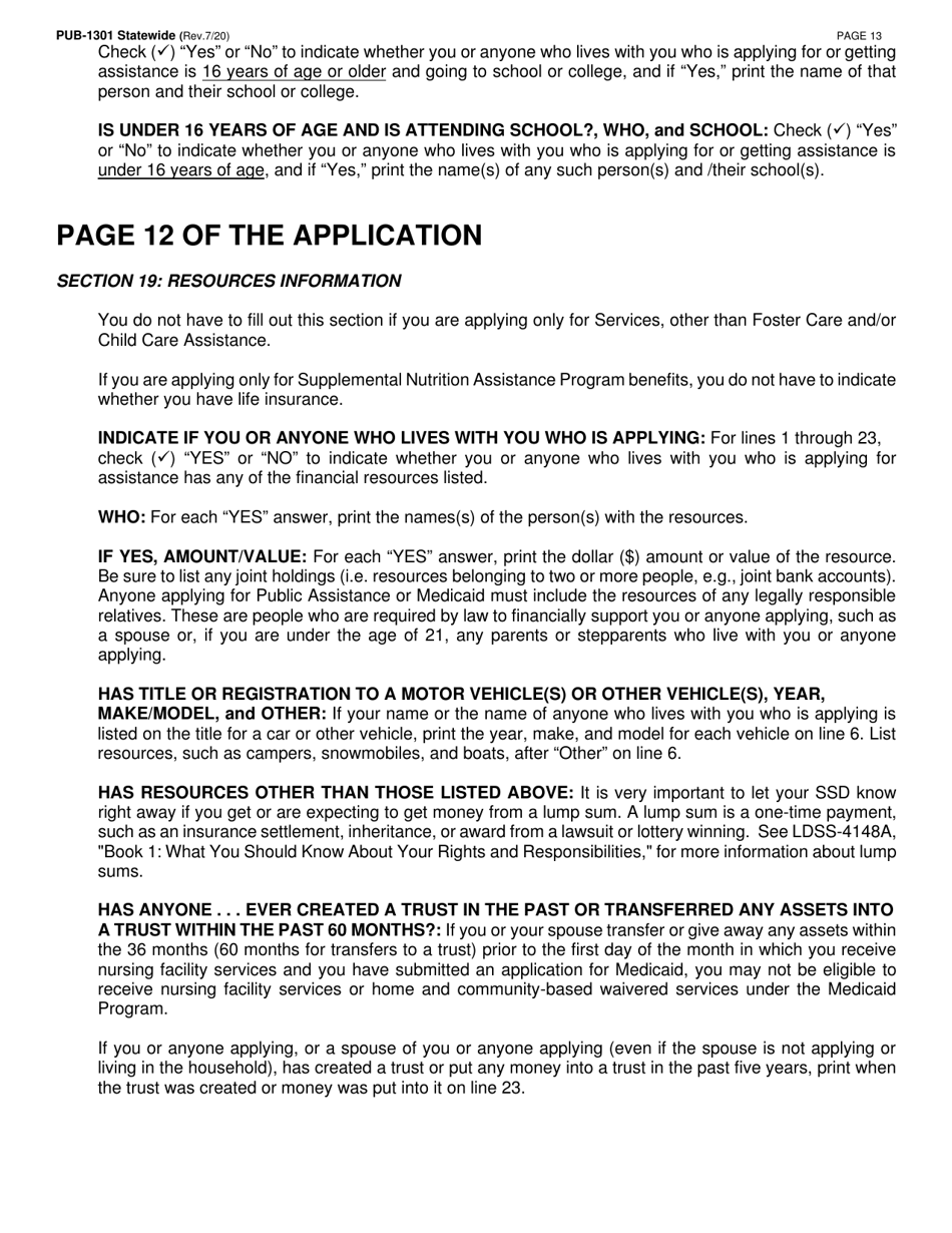 Instructions for Form LDSS-2921 New York State Application for Certain Benefits and Services - New York, Page 14