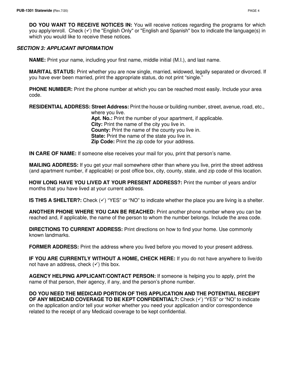 Instructions for Form LDSS-2921 New York State Application for Certain Benefits and Services - New York, Page 5