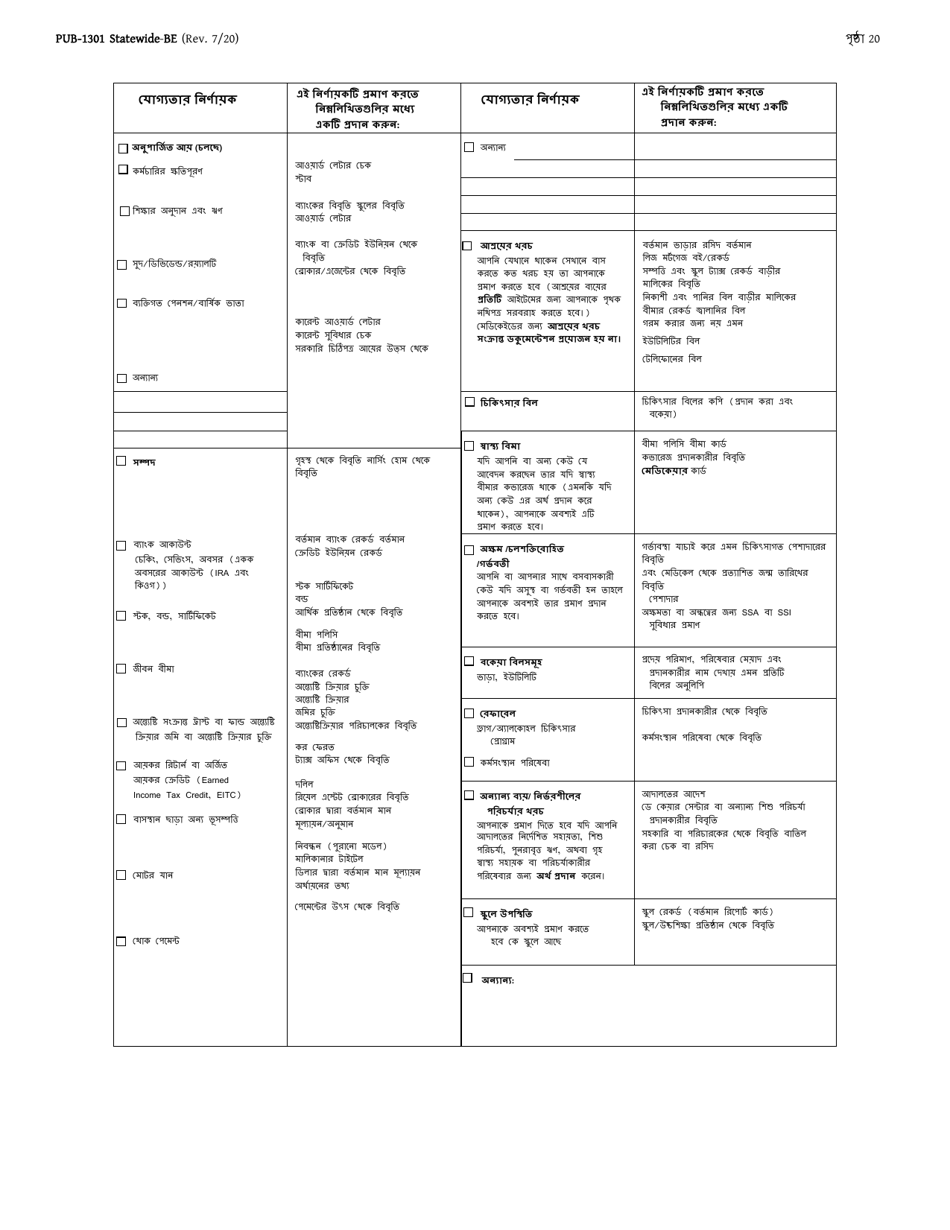 Instructions for Form LDSS-2921 New York State Application for Certain Benefits and Services - New York (Bengali), Page 21