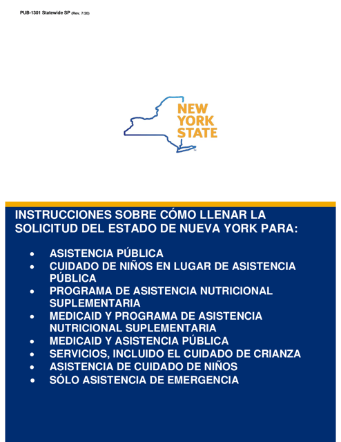 Instrucciones para Formulario LDSS-2921 Solicitud De Ciertos Subsidios Y Servicios Del Estado De Nueva York - New York (Spanish)