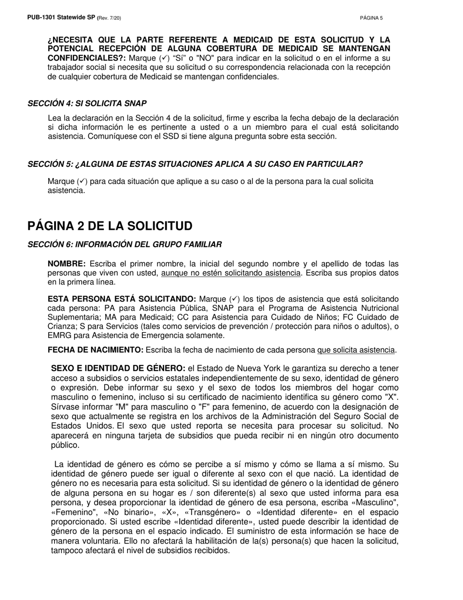 Instrucciones para Formulario LDSS-2921 Solicitud De Ciertos Subsidios Y Servicios Del Estado De Nueva York - New York (Spanish), Page 6