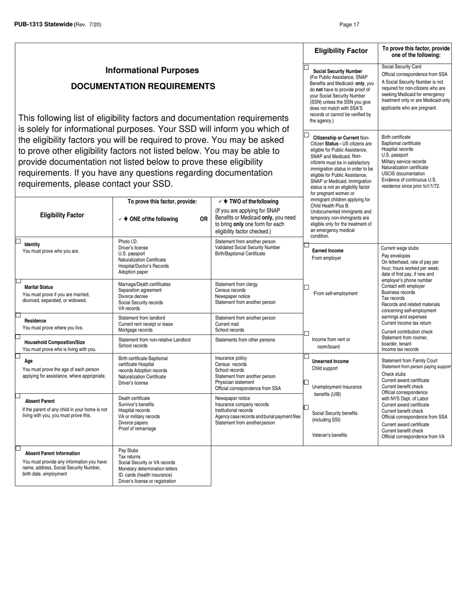 Instructions for Form LDSS-3174 New York State Recertification Form for Certain Benefits and Services - New York, Page 18