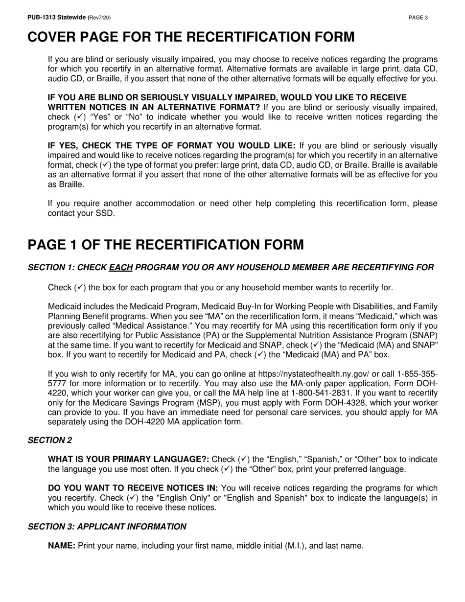 Instructions for Form LDSS-3174 New York State Recertification Form for Certain Benefits and Services - New York, Page 4