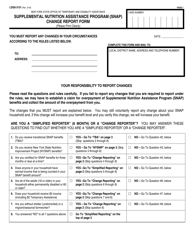 Document preview: Form LDSS-3151 Supplemental Nutrition Assistance Program (Snap) Change Report Form - New York